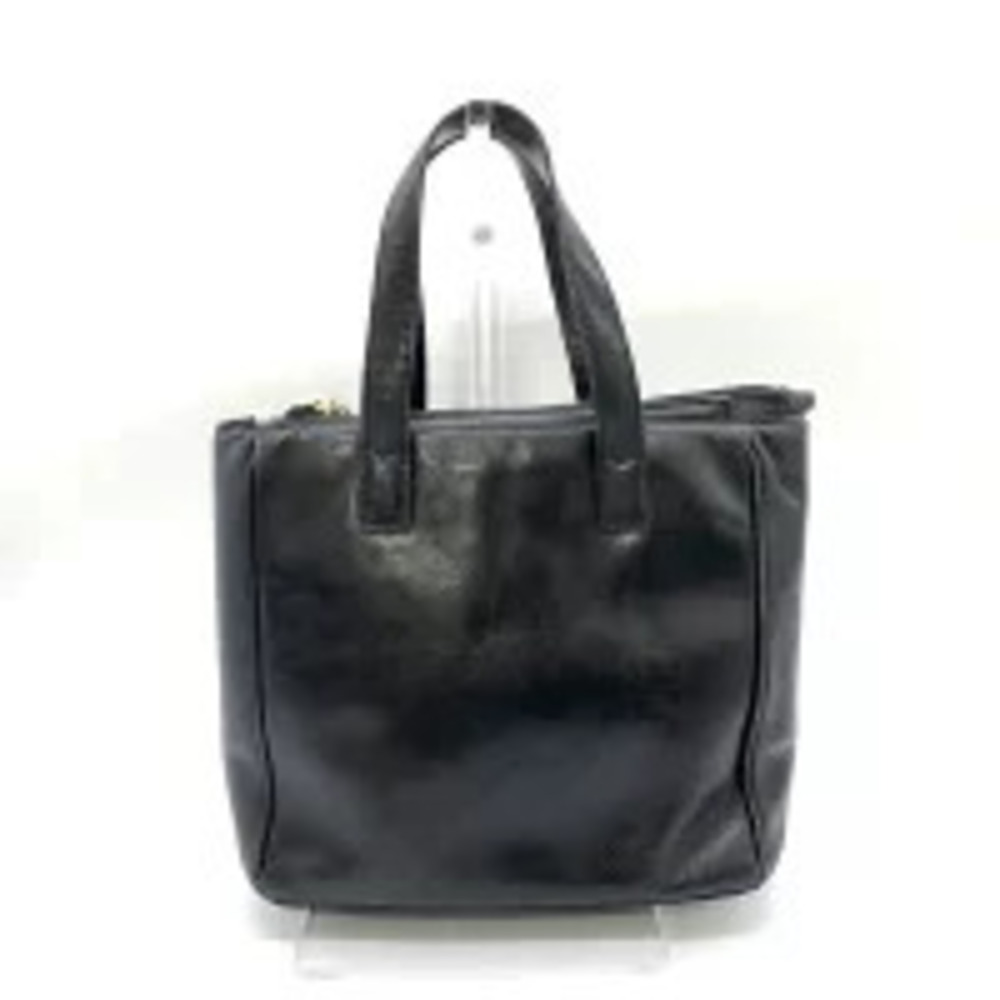Dior charm  black Christian leather logo handbag